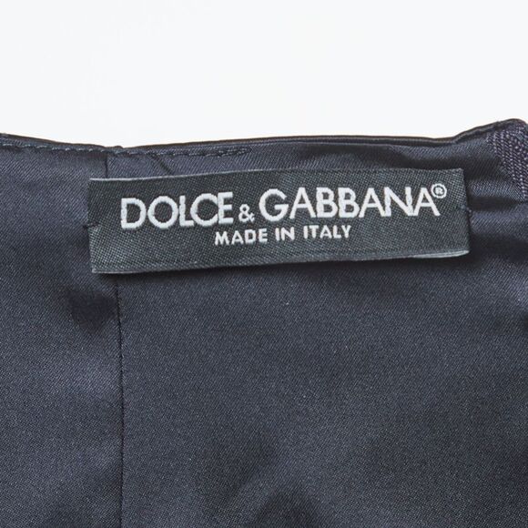 Dolce & Gabbana Navy Blue Satin Sheath Midi Dress M - Picture 4 of 5